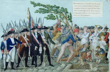 Das Pflanzen eines Freiheitsbaums, ca. 1789